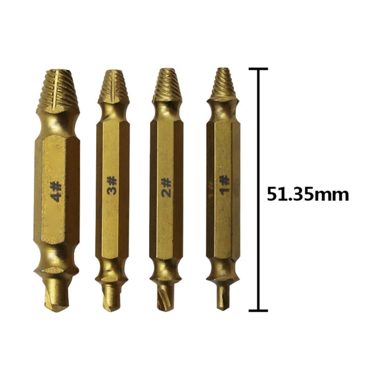 4 in 1 Screw Extractor Drill Bits Tool Broken Bolt Remover(1#, 2#, 3#, 4#), with Plastic Case, Gold s2, Gold 4341, 4341, s2
