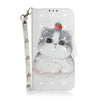 3D Painting Cute Cat Pattern Coloured Drawing Horizontal Flip Leather Case for Google Pixel 3a XL, with Holder & Card Slots & Wallet