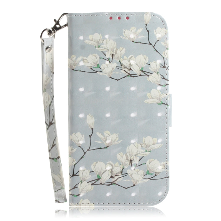 3D Painting Mognolia Pattern Coloured Drawing Horizontal Flip Leather Case for Google Pixel 3a XL, with Holder & Card Slots & Wallet