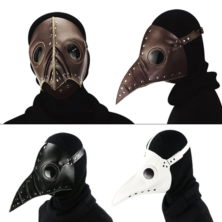 HG074 Halloween Crumpled Beak Shape Mask, Crumpled Brown, Crumpled Black, Crumpled White