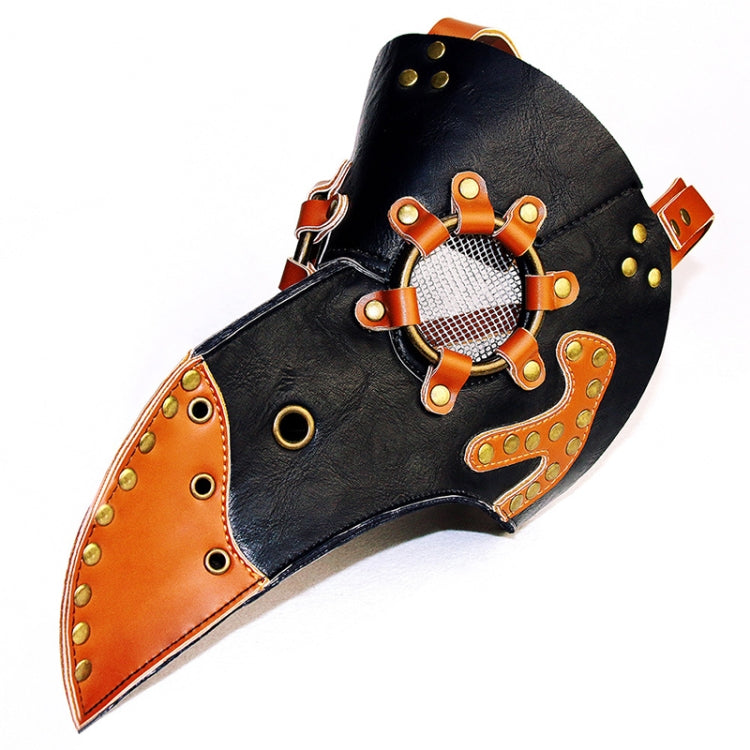 HG65007 Halloween Dress Up Props Two-color Rivets Stitching Beak Shape Mask, Two-color Rivets Stitching