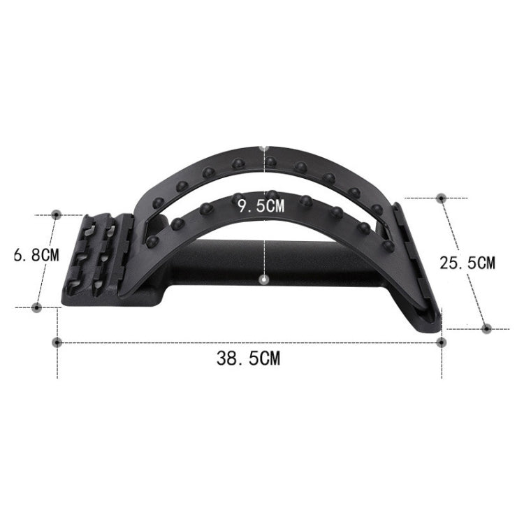 Lumbar Traction Stretching Device Posture Corrector Waist Support Spine Pain Relief Back Massage Stretcher, Ordinary Black