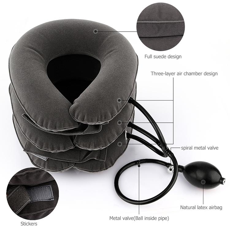 Household Full Cashmere Cervical Traction Instrument Neck Protection Inflatable Cervical Spine Massage Instrument, Full Cashmere (Grey), Full Cashmere (Blue), Full Cashmere (Purple), Full Cashmere (Rose Red), Full Cashmere (Black), Full Cashmere (Coffee)