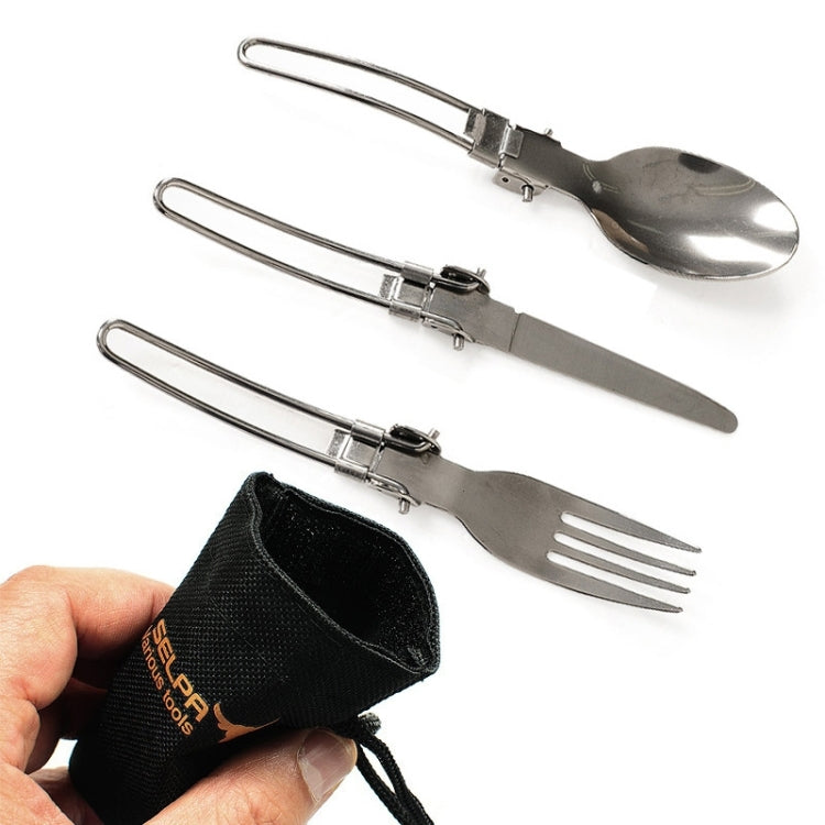 Three-Piece Stainless Steel Foldable Outdoor Cutlery