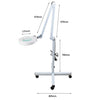 5X Foldable Swing Arm Desk Table Mount Magnifier with Lamp Light for Facial Tattoo Eyebrow Nail Salon Beauty, Cool White Light