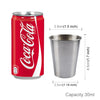 5 PCS 30ml Single Wall Electropolished Stainless Steel Brief Wine Cup(Silver 30ml), 30ml