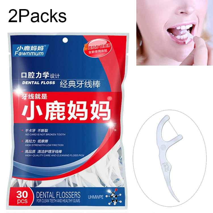 2 Packs Fawnmum Ultra-fine Safety Dental Floss Stick Toothpick Thread