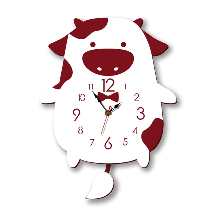 Creative Home Office Bedroom Decoration Cow Swing Acrylic Wall Clock