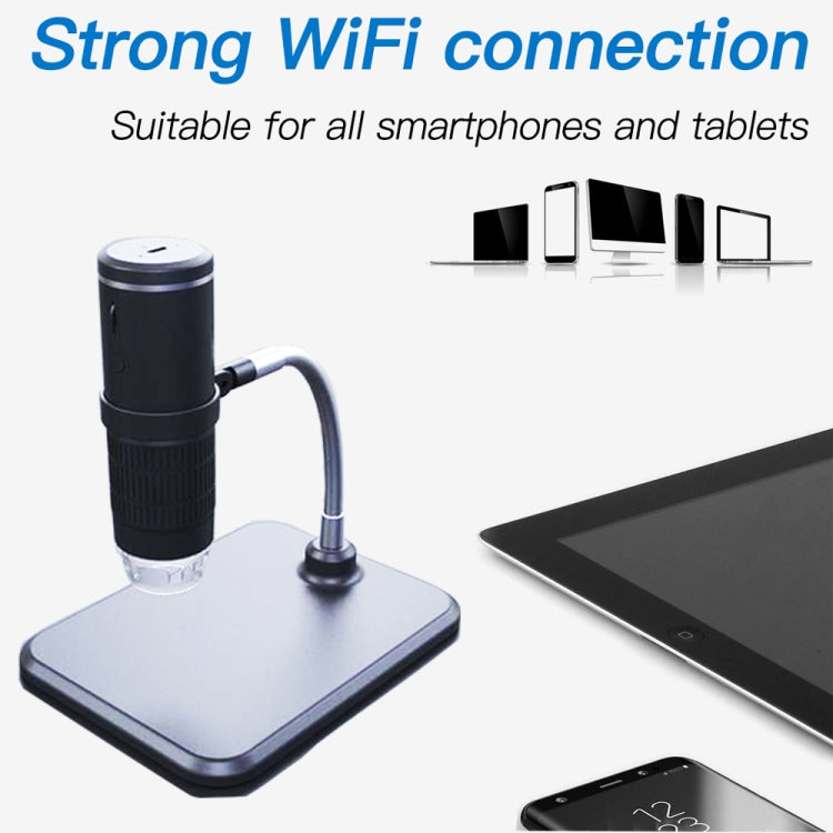 F210 HD 1080P WIFI 1000X Magnification Digital Microscope with 8 LED Light, F210 Silver