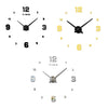 Bedroom Home Decoration Mirrored Number Frameless Large 3D DIY Wall Sticker Mute Clock, Size: 100*100cm, 3M005 (Black), 3M005 (Gold), 3M005 (Silver)