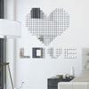 100 PCS Square Crystal Mosaic Mirror Acrylic Stereo Wall Stickers Creative Background Home Living Room Wall Sticker,Size:3*3cm