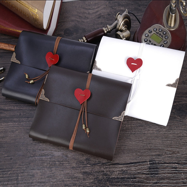 DIY Creativity Loose-leaf Imitation Leather Retro Love Heart Lock Pattern Commemorative Photo Album, Size: M, Size: M