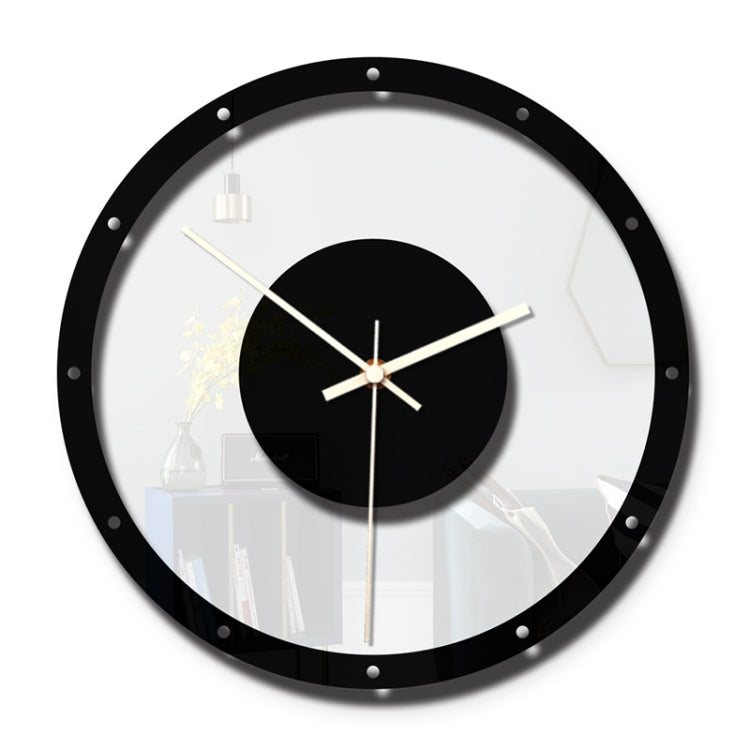 TM011 B Round Wooden Dial Transparent Acrylic Mute Wall Clock, TM011 B