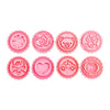 DIY Fondant Cake Mold Biscuit Cookie Cutters Baking Tools with 8 PCS Round Cartoon Patterns, 8 PCS Round Cartoon Patterns(Pink)