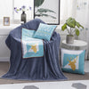 Deer Pattern Multifunctional Plush Blanket Square Pillow Quilt Office Car Pillow Cushion, Size : L, Deer Pattern