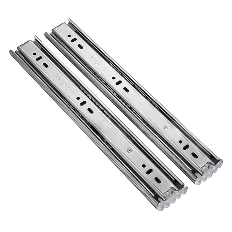 18 inches 3-section Mute Stainless Steel Sliding Drawer Slides Ball Slide Rail Length: 45cm, 18 inches