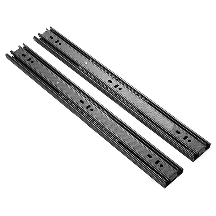 2pcs / Pair 14 inches 3-section Mute Cold Rolled Steel Sliding Drawer Slides Ball Slide Rail Length: 35cm, 14 inches (Cold Rolled Steel)