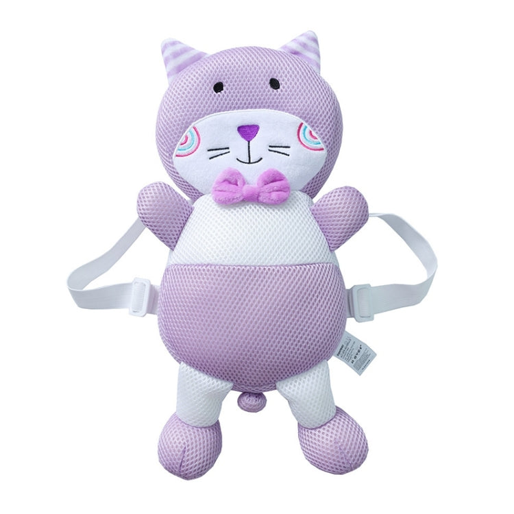 Breathable Purple Cat Pattern Shockproof Head Pad for Baby Children Waliking, Purple Cat