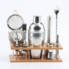 11 in 1 Stainless Steel Cocktail Shaker Tools Set with Wooden Mount, Capacity: 750ml, 750ml