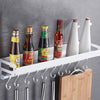 70cm 10 Hooks Kitchen Multi-function Wall Hanging Holder Seasoning Storage Rack, 70cm 10 Hooks(Silver)