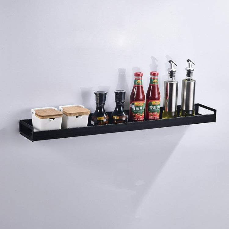80cm Kitchen Multi-function Wall Hanging Holder Seasoning Storage Rack, 80cm(Black)