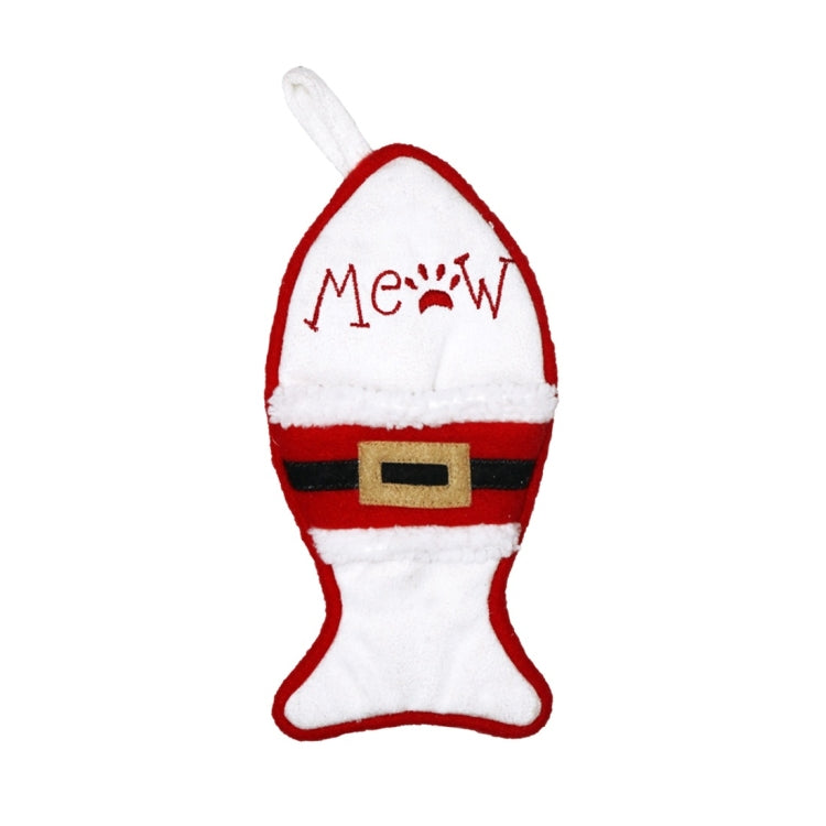 CX20223 Multi-function Fish Shape Christmas Sock Gift Bag Knife Fork Sleeve Christmas Tree Pendant Decoration, Fish Shape