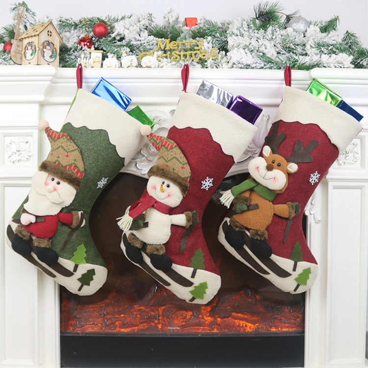 CX20227 Santa Claus Pattern Christmas Sock Gift Bag Christmas Tree Pendant Decoration, HC4935A, HC4935B, HC4935C