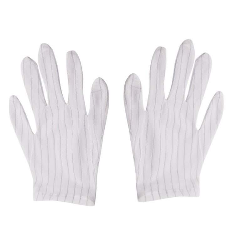 10 Pairs Anti-static Stripe Plastic Gloves, Size：Free Size, Plastic Gloves