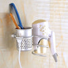 Hair Dryer Holder Wall Mount Hanging Rack Organizer Hook Spiral Bathroom Bracket, With Mesh Holder