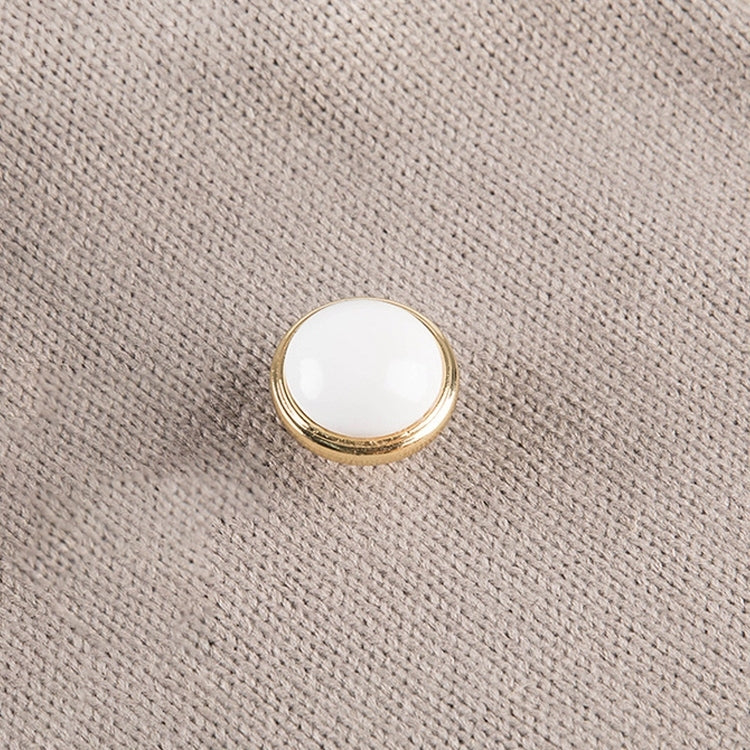 5017 K Gold White Single Hole Solid Zinc Alloy Ceramics Round Handle for Cabinet Wardrobe Drawer Door, 5017