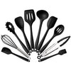 kn7050 10 in 1 Silicone Kitchen Tool Set, Black, Green, Blue, Red