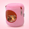 Flannel Cylinder Pet House Warm Hamster Hammock Hanging Bed Small Pets Nest, M, Size:10*12*12cm(Pink)
