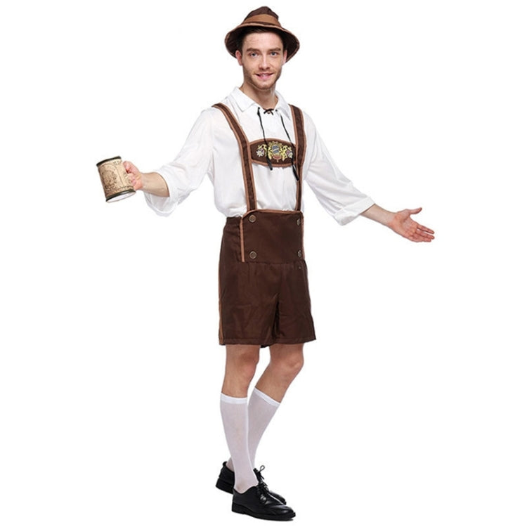 Halloween Costume Men Beer Costume Oktoberfest Suits England Style Stage Performance Cosplay Clothing, Size:XL, Bust: 110cm, Waistline: 103cm, Clothes Length: 71cm, Long Pants: 51cm, Size: XL Adult