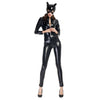Halloween Costume Patent Leather Cat Girl Neutral Sexy Motorcycle Clothing Stage Performance Cosplay Clothing, Size:XXL, Bust: 94-98cm, Waistline:80-84cm, Clothes Long:145cm, Size: XXL Adult