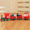 Christmas Dinner Table Decoration, Wooden Trains Children Kindergarten Christmas Decoration Ornaments Gifts, Red
