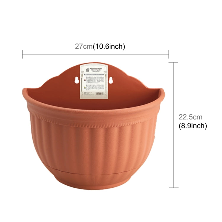 European Style Wall Hanging Pots Semi - circular Imitation Ieather Wall Hanging Basin Indoor and Outdoor Potted Pots,Large Size:27*15*22.2cm  ,Random Color Delivery, Large Size