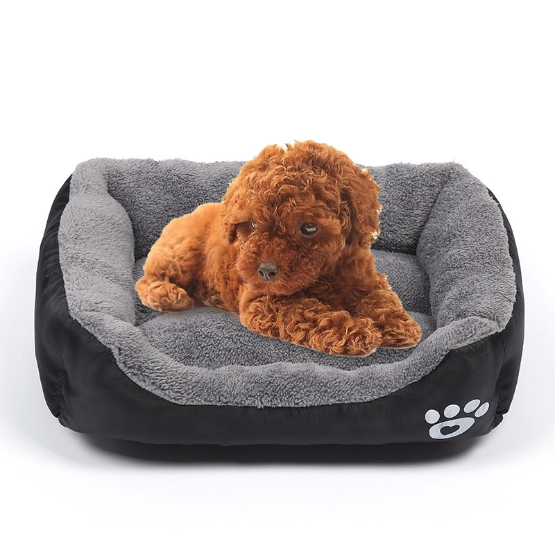 Four Seasons Genuine Warm Pet Dog Kennel Mat Teddy Pomerang Dog Mat, Size: XXL, 95×72×18cm(Black Grey)