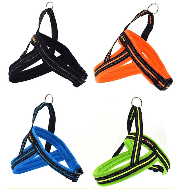 Pet Dogs A7 Reflective Polyester Chest Harness Lead Leash Traction Big Dogs Safety Chain Rope Collar, Size: M, 2.5*60*74cm, Size: M, 2.5*60*74cm
