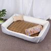 Dog Bone Pattern Big Soft Warm Kennel Pet Dog Cat Mat Blanket,  with Rattan Mat & Blanket Size: XL, 90×70×15cm, Size: XL