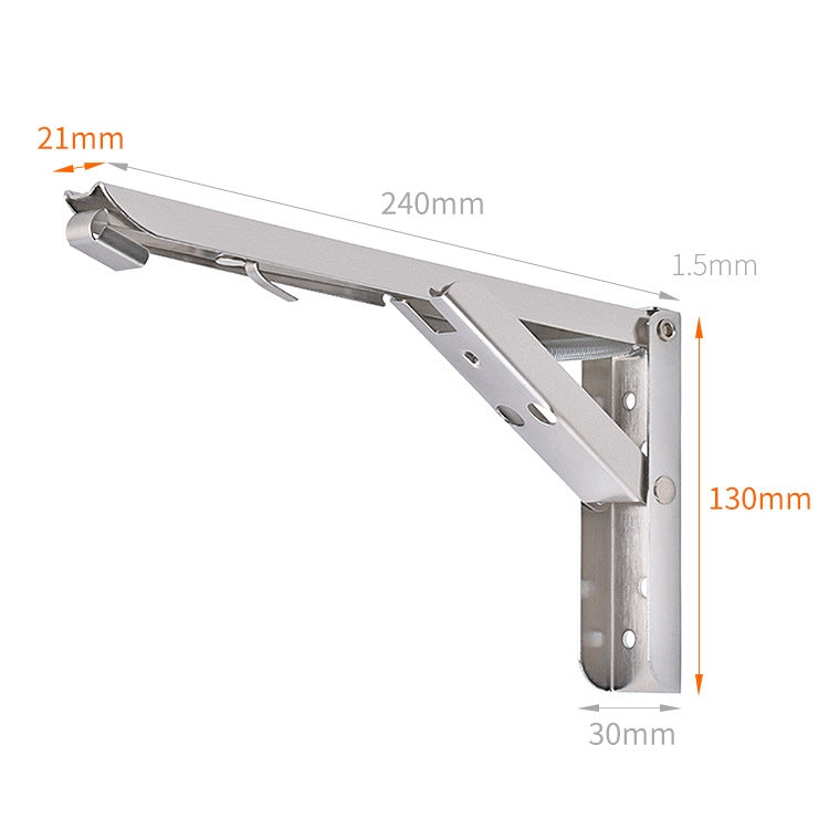 10 inch Wall-mounted Foldable Stainless Steel Spring Storage Shelf for Dining Table