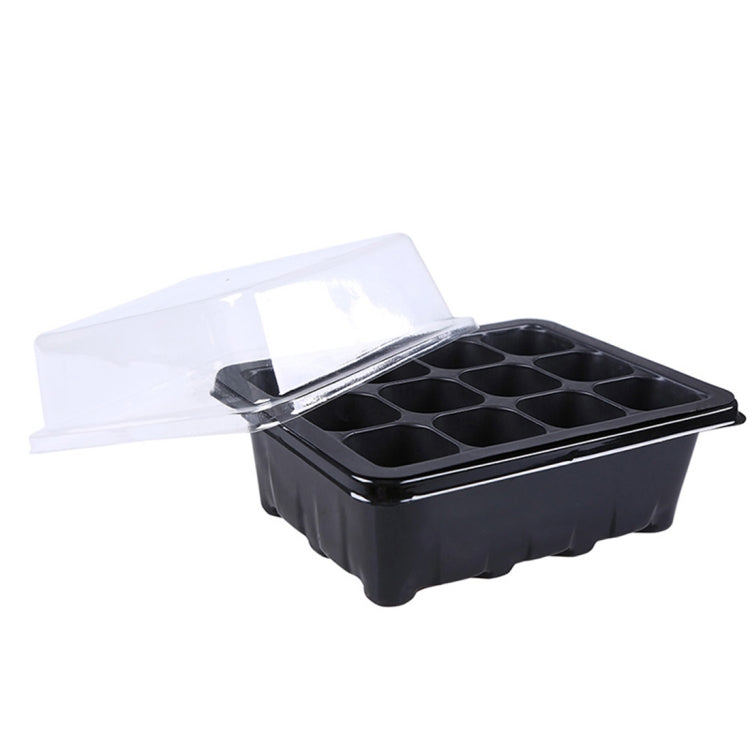 Seedling Tray Sprout Plate 12 Holes Nursery Pots Tray Lids Box For Gardening Bonsai Mini Greenhouse Nursery Plate, 12 Holes, 5pcs 12 Holes