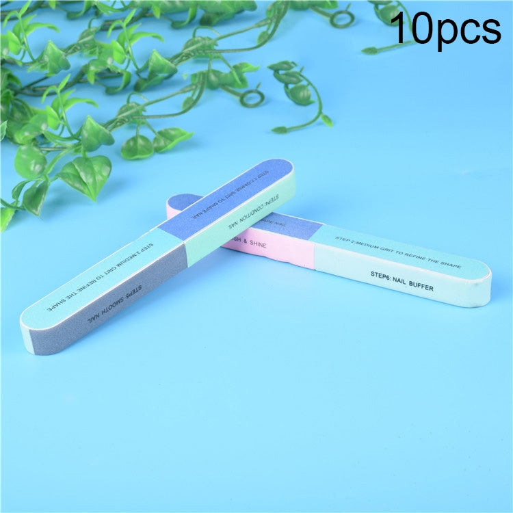 10pcs Seven Sided Polishing Bar Nail File Buffers Polisher for