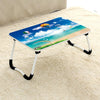 W-shaped Non-slip Legs Square Pattern Adjustable Folding Portable Laptop Desk without Card Slot (Underwater World), without Card Slot