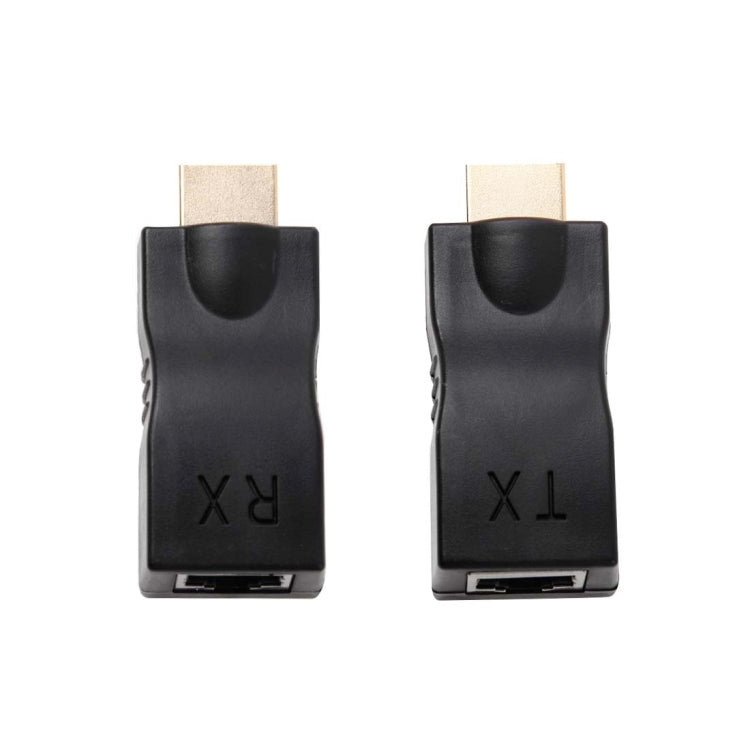 HDMI to RJ45 Extender Adapter (Receiver & Transmitter)  by Cat-5e/6 Cable, Support HDCP, Transmission Distance: 30m, Single RJ45 Black