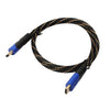 1m HDMI 1.4 Version 1080P Woven Net Line Blue Black Head HDMI Male to HDMI Male Audio Video Connector Adapter Cable, Length: 1m