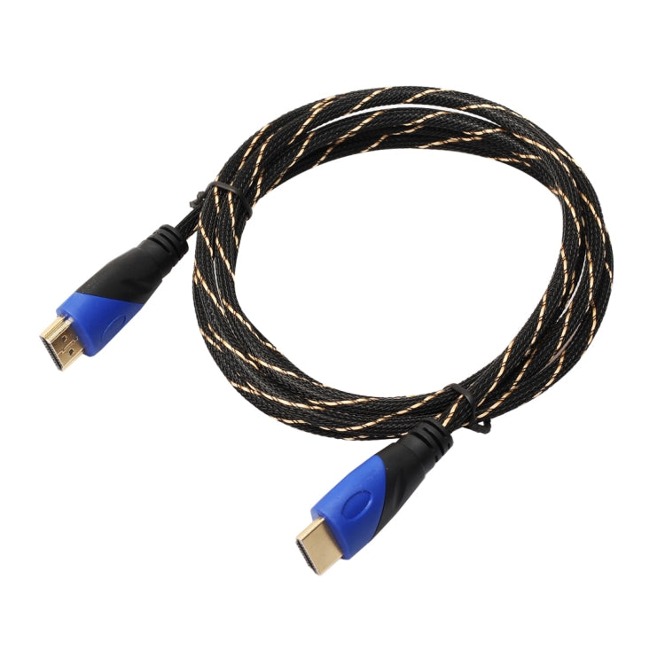1.8m HDMI 1.4 Version 1080P Woven Net Line Blue Black Head HDMI Male to HDMI Male Audio Video Connector Adapter Cable, Length: 1.8m