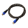 1.8m HDMI 1.4 Version 1080P Woven Net Line Blue Black Head HDMI Male to HDMI Male Audio Video Connector Adapter Cable, Length: 1.8m