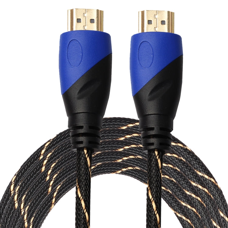 5m HDMI 1.4 Version 1080P Woven Net Line Blue Black Head HDMI Male to