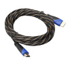 5m HDMI 1.4 Version 1080P Woven Net Line Blue Black Head HDMI Male to HDMI Male Audio Video Connector Adapter Cable, Length: 5m