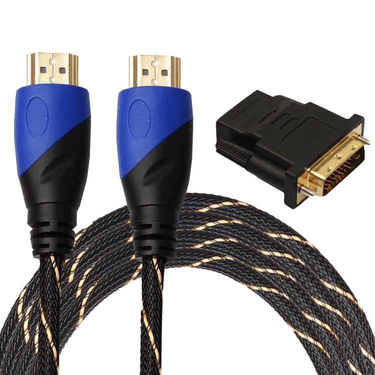 3m HDMI 1.4 Version 1080P Woven Net Line Blue Black Head HDMI Male to